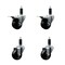 Service Caster 3'' Soft Rubber Swivel 1-1/8'' Expanding Stem Caster Set 2 Total Lock Brakes, 4PK SCC-EXTTL20S314-SRS-2-S-2-118 - alternate 1